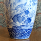 19th Century Japanese Meiji Arita Handpainted Blue White Eagle Antique Vase 30cm