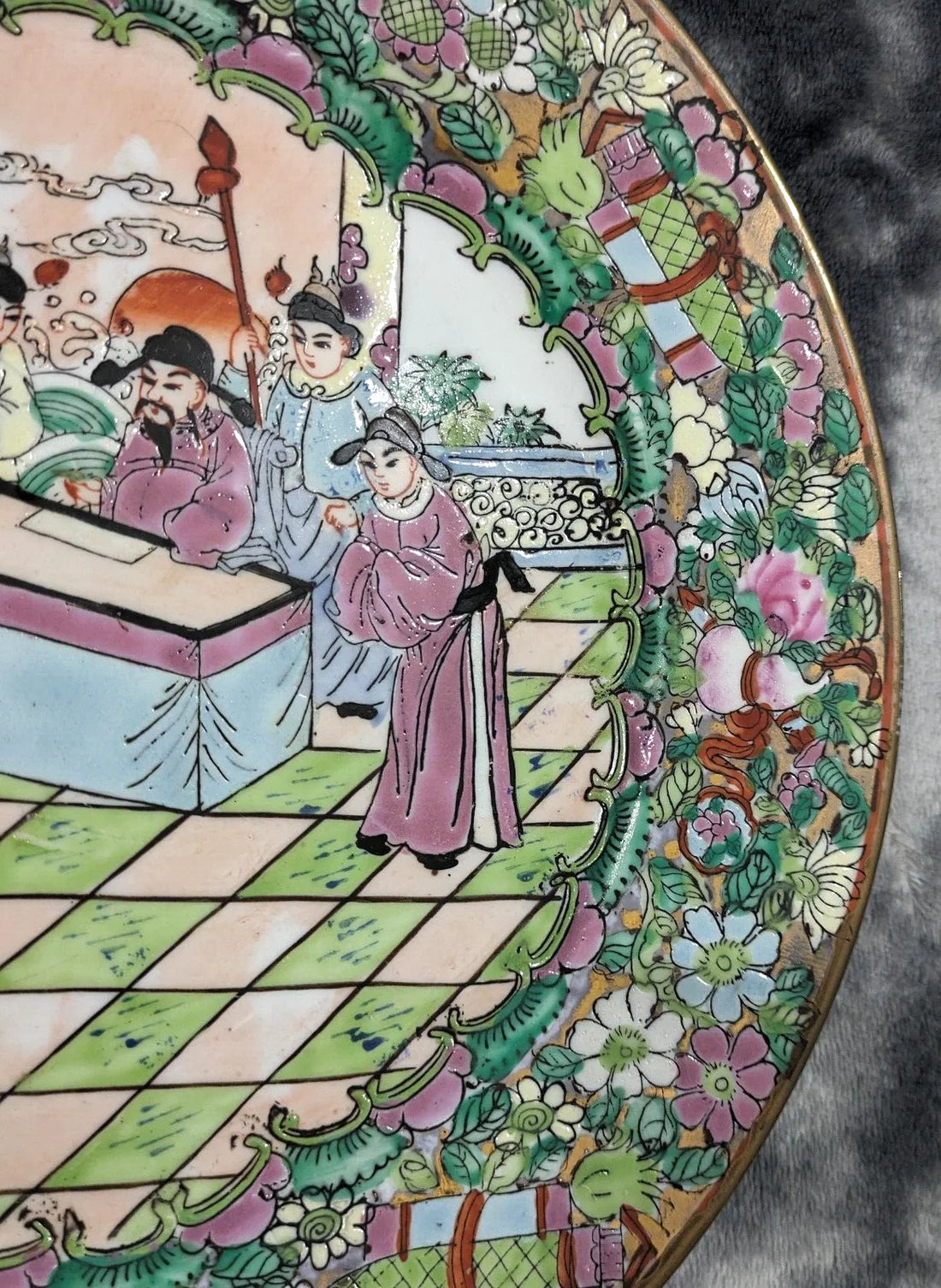 20th Century Chinese Famille Rose Hand Enamelled Porcelain Plate 10.5"