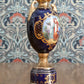 20th Century Austrian Hand Painted Cobalt Ceramic Urn Vase Antique Josef Strnact