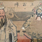 19th Century Chinese Qing Peking Opera Theatre Framed Watercolour & Ink Painting