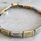 Solid 14ct Carat Yellow White Gold Greek Key Link Bracelet Jewellery 7.75" 15.7g