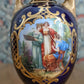 20th Century Austrian Hand Painted Cobalt Ceramic Urn Vase Antique Josef Strnact