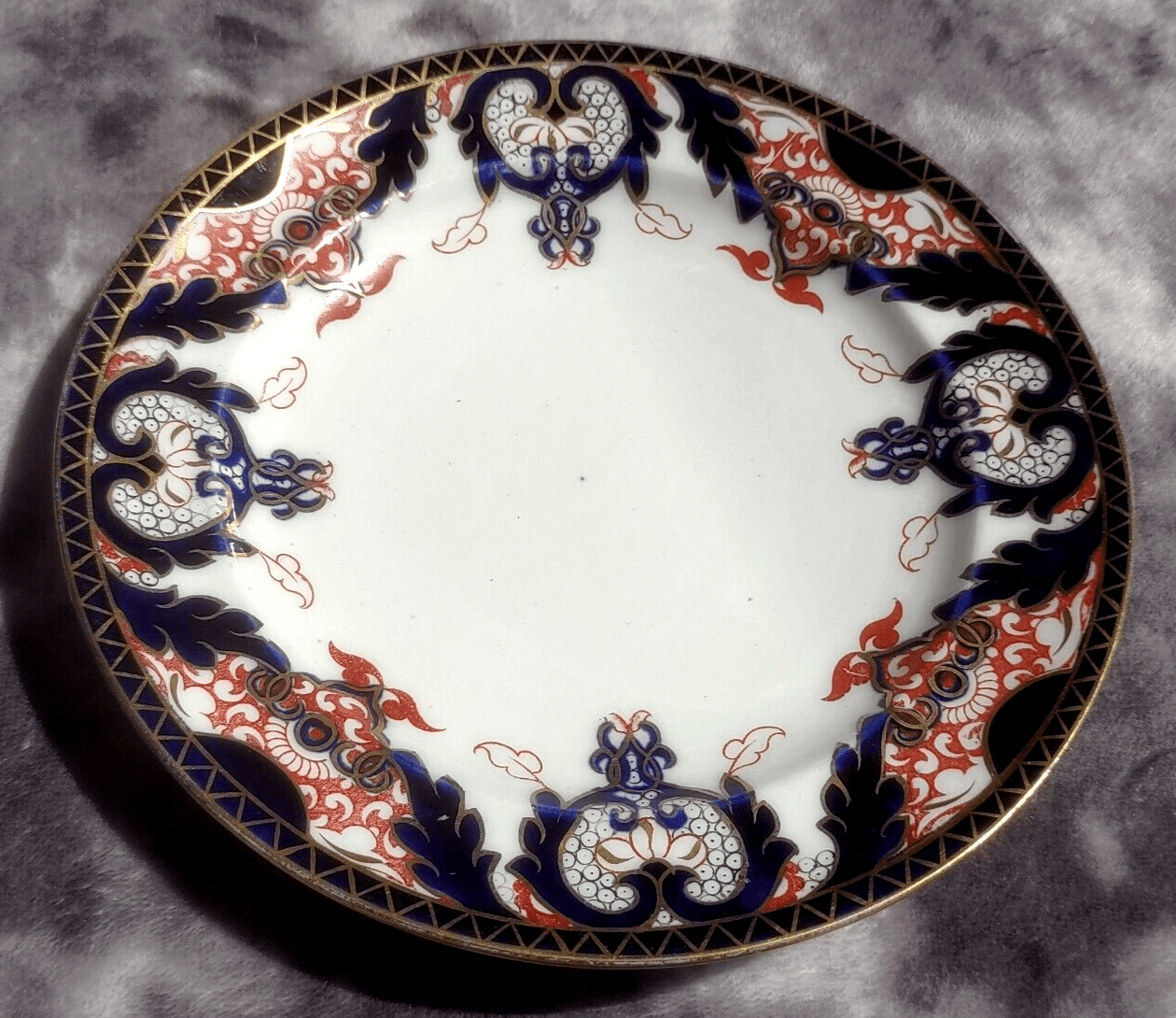 Victorian 19th Century Royal Crown Derby 1270 Imari English Antique Porcelain Plate 9" - Tommy's Treasure