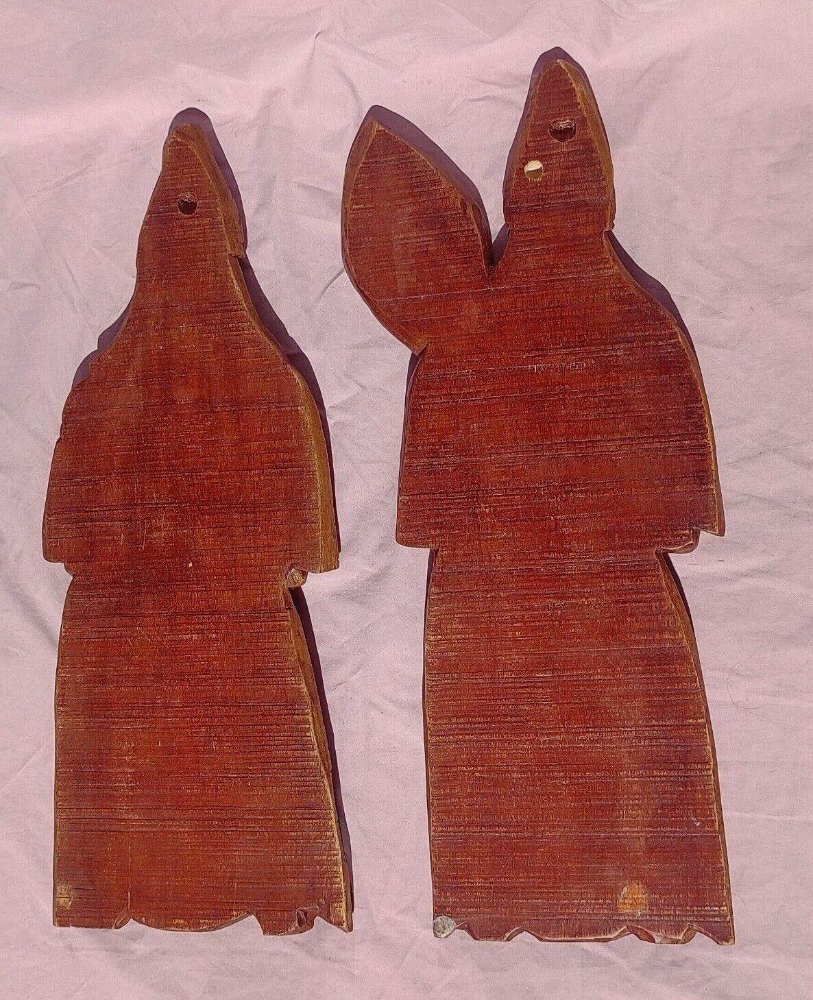 贝宁埃多武士人物木雕雕塑尼日利亚非洲 24 英寸