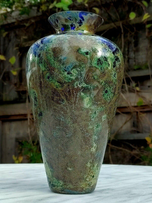 c.1905 Cobalt Blue Bohemian Polish Knizek Boudnik Pandora Glass Vase - Tommy's Treasure