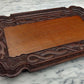 Antique c.1900 Anglo Indian Carved Wooden Dragon & Foliate Serving Tray - 59 cm - Tommy's Treasure
