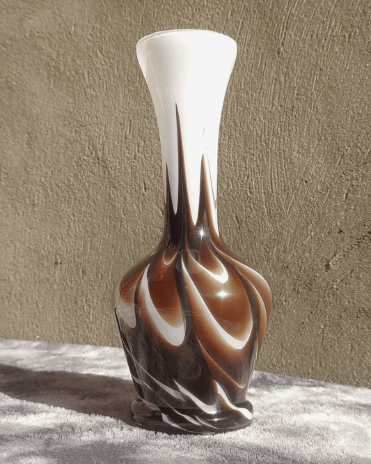 Vintage Italian 1970s Opaline Florence Empoli Glass Vase by Vetreria Barbieri - Tommy's Treasure