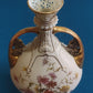 Antique Royal Worcester Twin Handled Ivory Vase Hand Gilded & Painted Porcelain - Tommy's Treasure