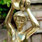 English 19th Century Victorian Antique Brass Woman Cymbalist Figurine - Lozenge Mark - Tommy's Treasure