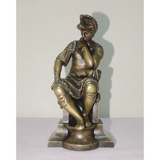 19th Century Grand Tour Bronze Figure of Lorenzo de Medici Michelangelo - Tommy's Treasure