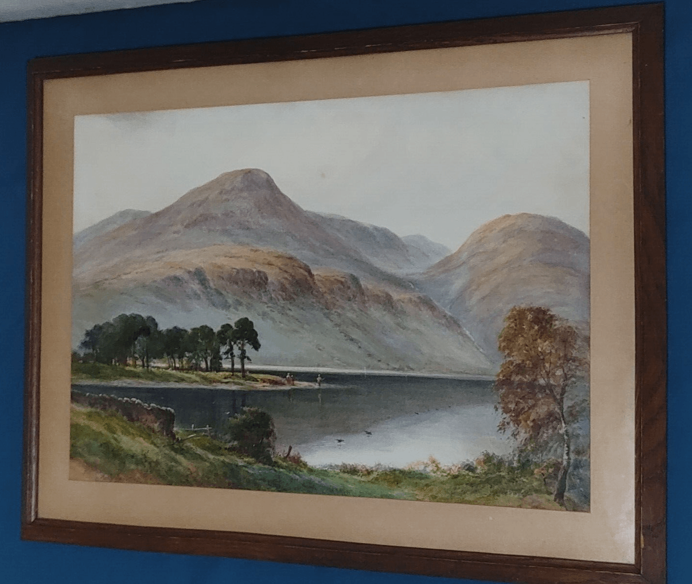 William Baker [1863-1937] Signed Antique British Watercolour Art Painting Lake - Tommy's Treasure