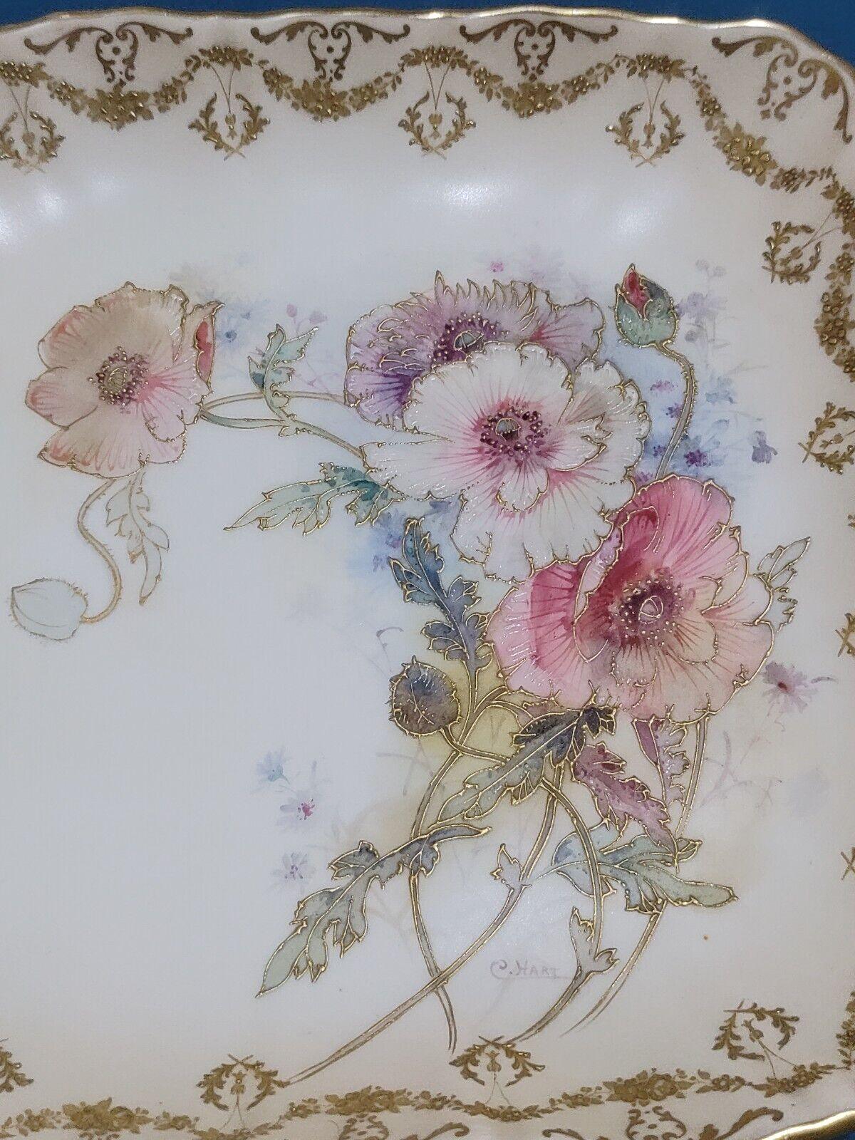 Antique Doulton Burslem Hand Painted Spanish Ware Porcelain Floral Plate Dish - Tommy's Treasure