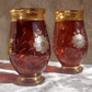 Egermann Bohemian Czech Etched Amber to Clear Glass Crystal & Gilt Vases - Tommy's Treasure