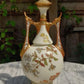 Large 1888 Aesthetic Movement Royal Worcester Ivory Vase & Cover Reticulated Dragon Handles - Tommy's Treasure