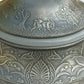 Antique Pewter Butter Dish Embossed Farm Agriculture Scene + Glass Liner - Tommy's Treasure