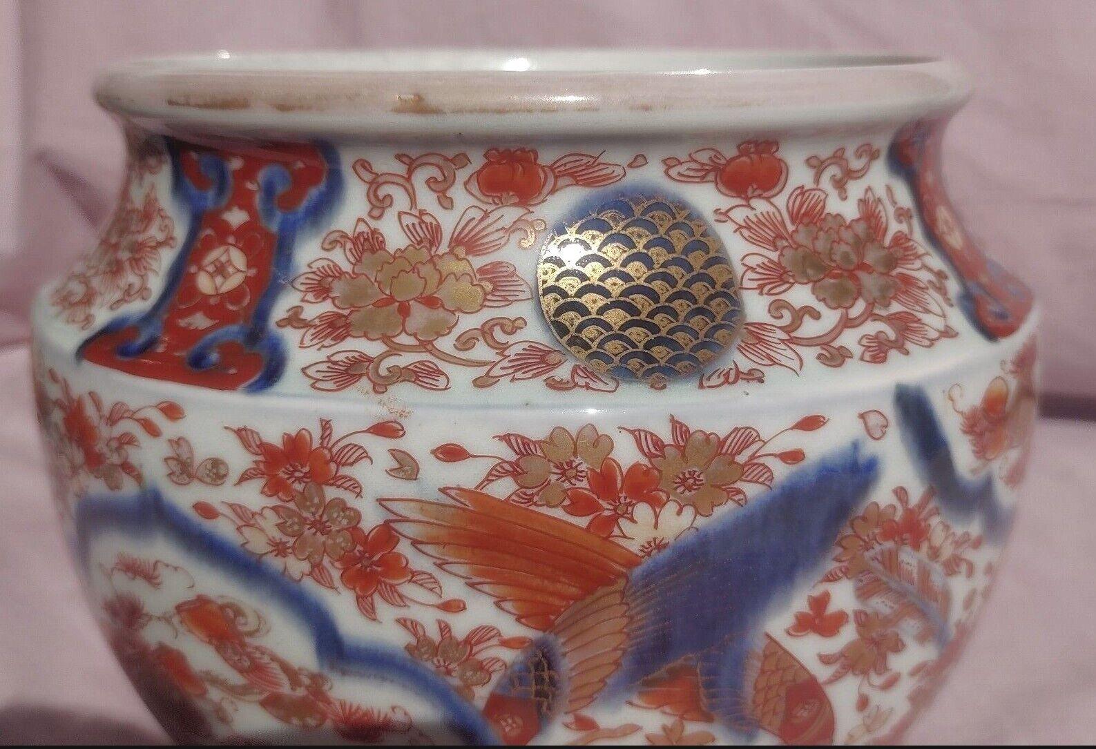 19th Century Japanese Edo / Meiji Imari Porcelain Jardiniere Cachepot Planter - Tommy's Treasure