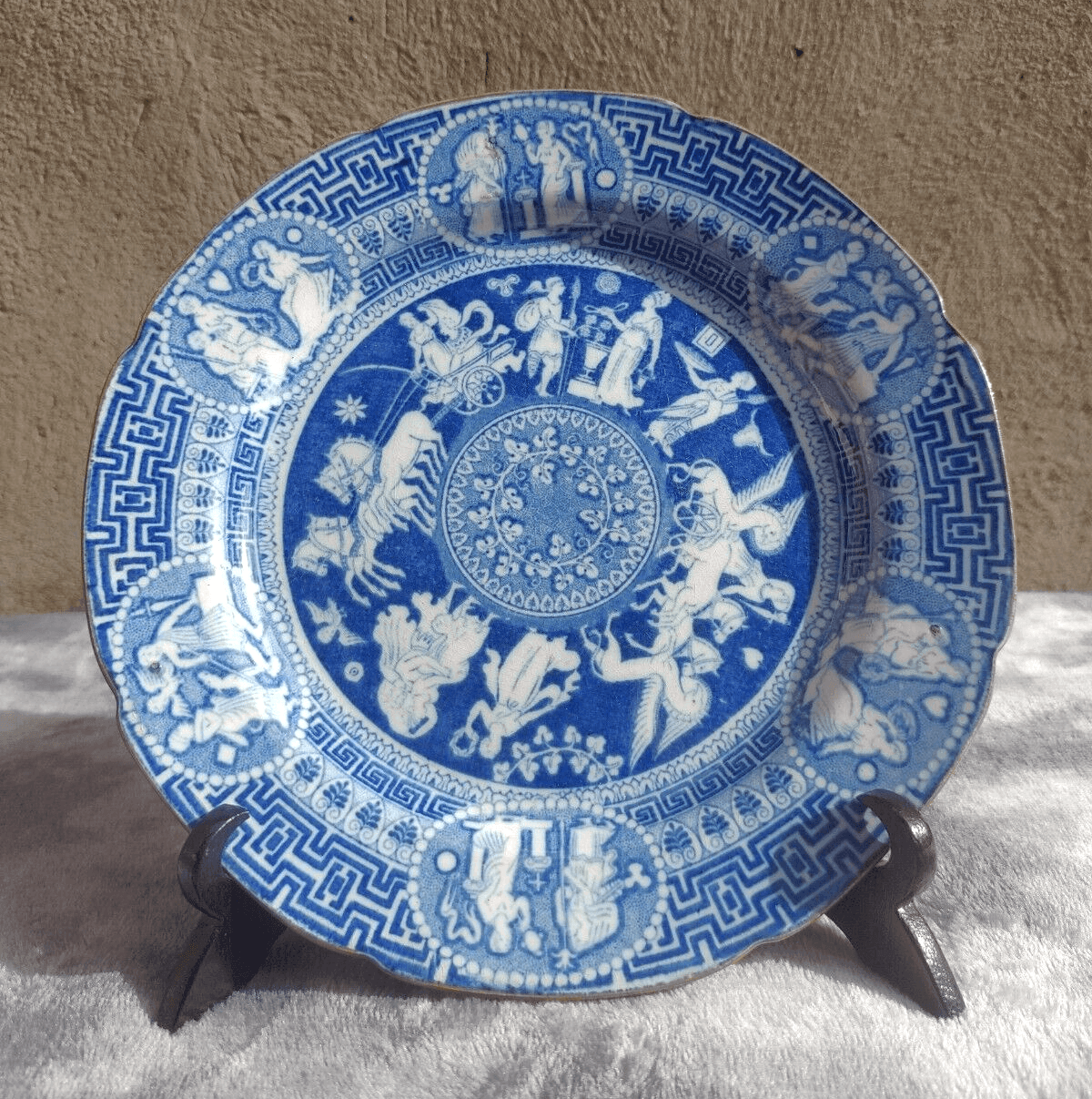 Early 19th Century English Herculaneum Greek Neoclassical Antique Pottery Plate - Tommy's Treasure