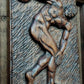 Antique German Carved Oak Classical Grecian Greek Discus Thrower Wood Plaque - Tommy's Treasure