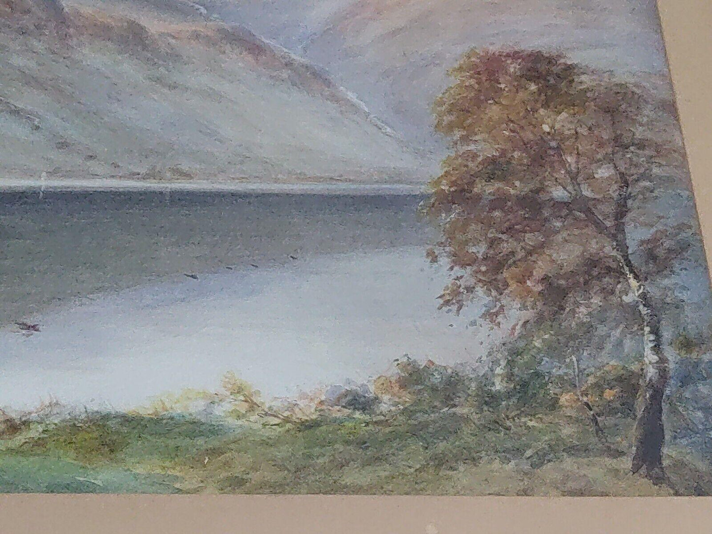 William Baker [1863-1937] Signed Antique British Watercolour Art Painting Lake - Tommy's Treasure