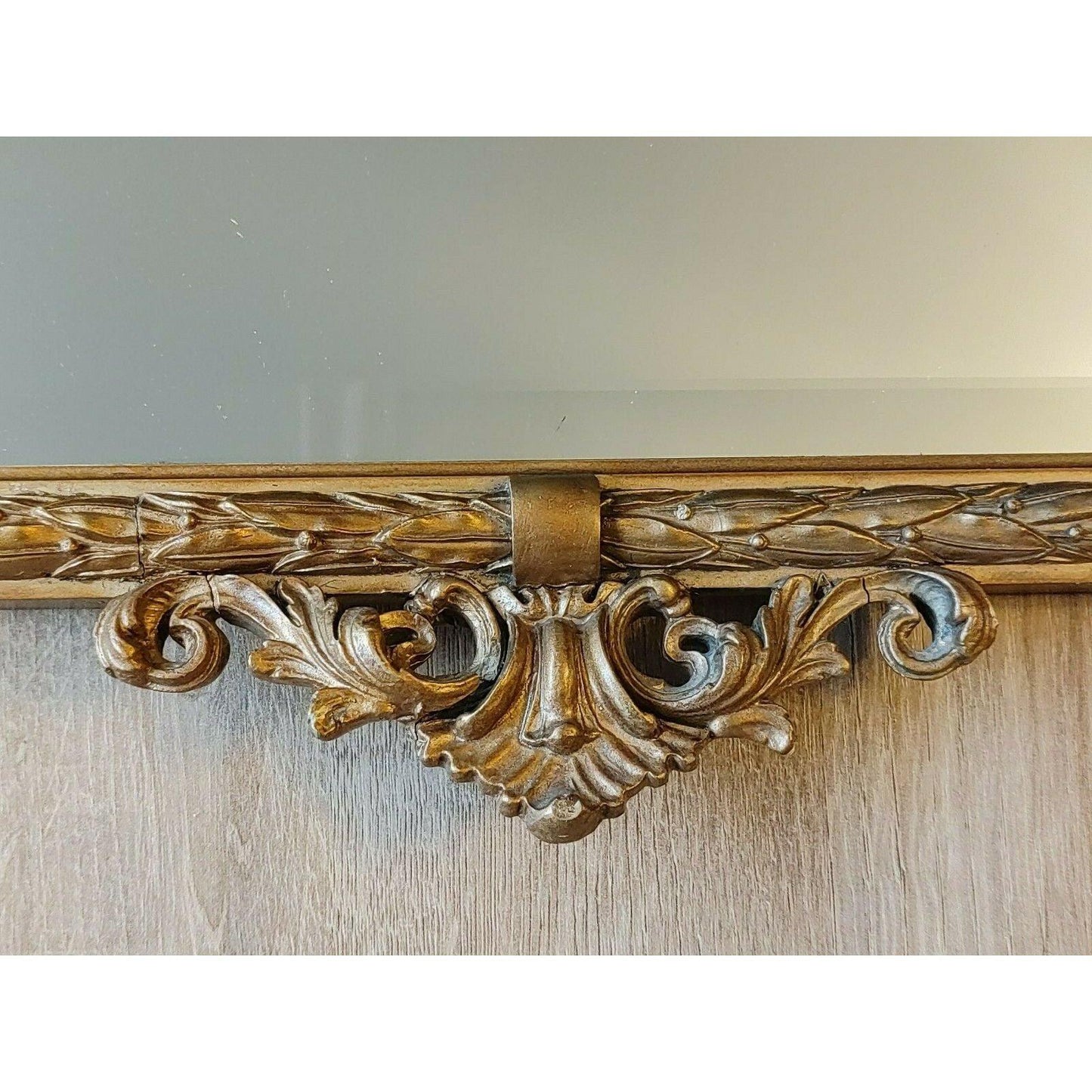 French Neoclassical Rococo Gilt Gesso Wood Antique Bevelled Mirror - Tommy's Treasure