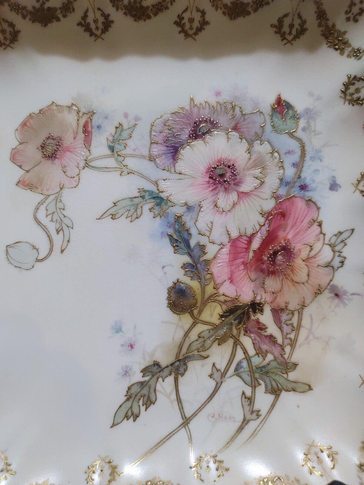Antique Doulton Burslem Hand Painted Spanish Ware Porcelain Floral Plate Dish - Tommy's Treasure
