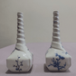 Pair of 18th Century Caughley Shropshire English Porcelain Pottery Blue & White Spiralled Vases - Tommy's Treasure