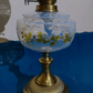 Victorian Oil Lamp Enamelled Opalescent Font Duplex Burner Globe Shade - Tommy's Treasure