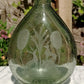 19th Century Bavarian Bohemian Hand Blown Etched Stag Deer Antique Glass Flask Vase - Tommy's Treasure