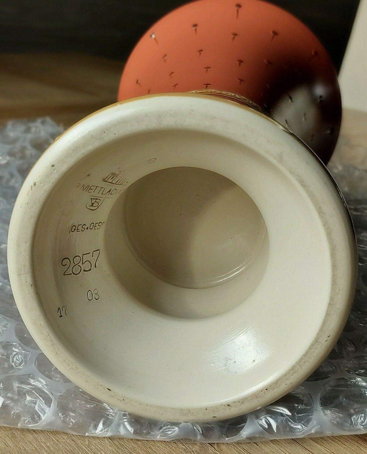 c1900 Villeroy & Boch German Mettlach Stoneware Pottery Enamel Vase 27cm - Tommy's Treasure