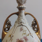 Antique Royal Worcester Twin Handled Ivory Vase Hand Gilded & Painted Porcelain
