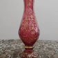 Antique 19th C. Bohemian Czech Enamelled Cranberry Gold Gilt Glass Vase 28.5 cm - Tommy's Treasure