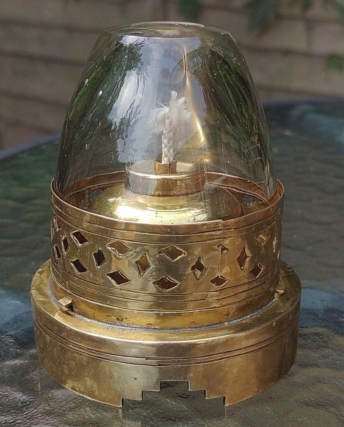Rare 19th Century Chinese Hanging Cage Brass & Glass Opium Oil Lamp Lighter - Tommy's Treasure