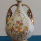 Antique Royal Worcester Twin Handled Ivory Vase Hand Gilded & Painted Porcelain