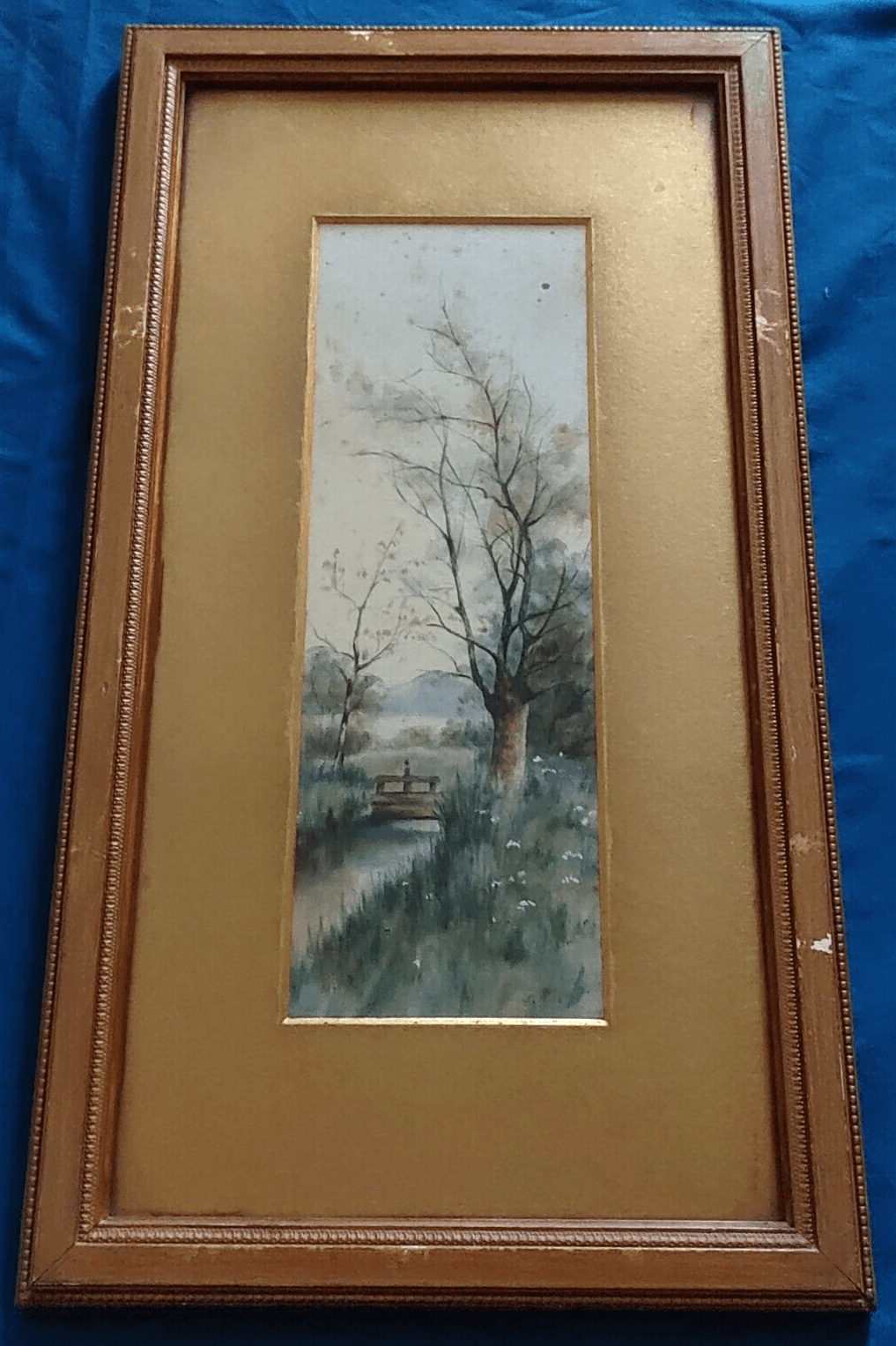 Antique Pair Signed Watercolour Forest Landscape Art Paintings Edwardian Frames - Tommy's Treasure