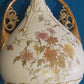 Antique Royal Worcester Twin Handled Ivory Vase Hand Gilded & Painted Porcelain