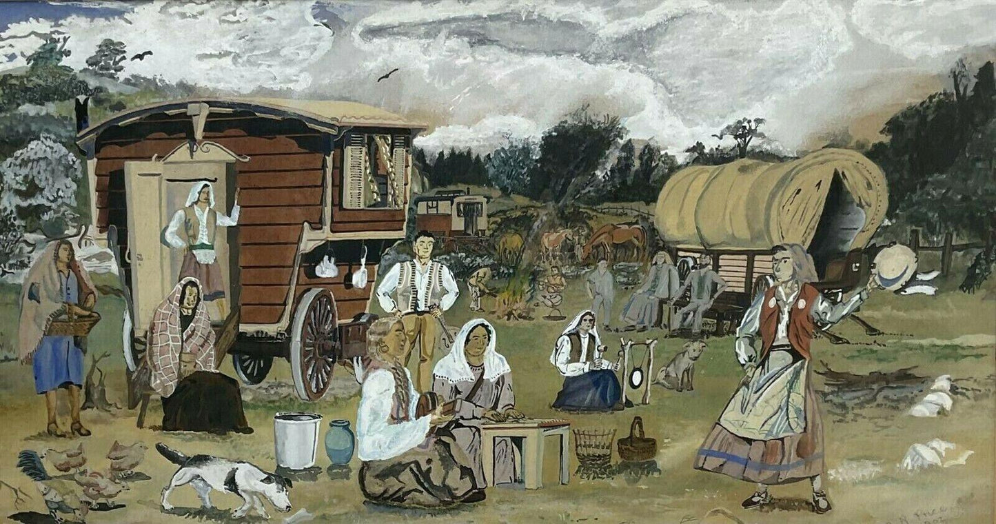 Original Watercolour Painting 'The Travellers/Gypsies' - signed Price 1902 - Tommy's Treasure