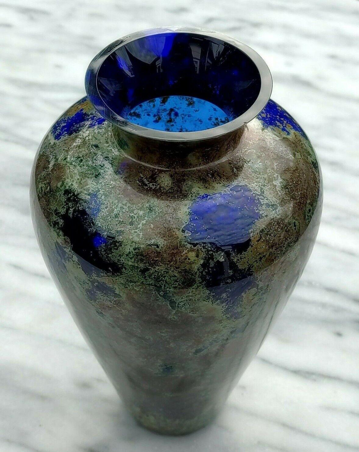 Josef Painted Vase - Cobalt Blue