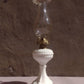 Antique 19th Century French Portieux Vallerysthal White Opaline Milk Glass Oil Lamp - Tommy's Treasure