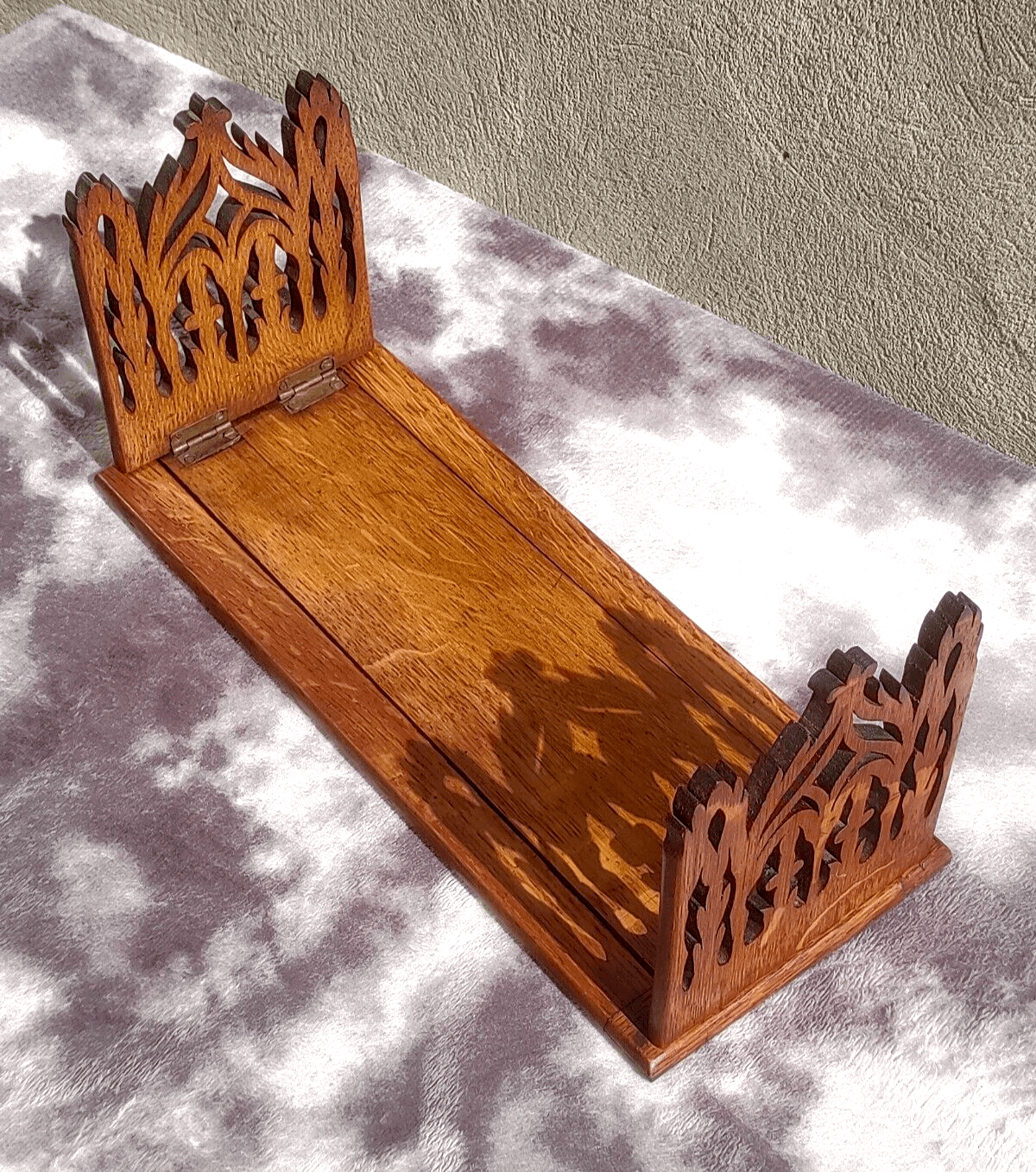 19th Century Carved Mahogany Gothic Revival Expanding Book Stand Rest Slide - Tommy's Treasure