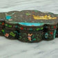 Antique Chinese Export Cloisonne Enamel Silvered Copper Opium Box Ox & Symbols - Tommy's Treasure